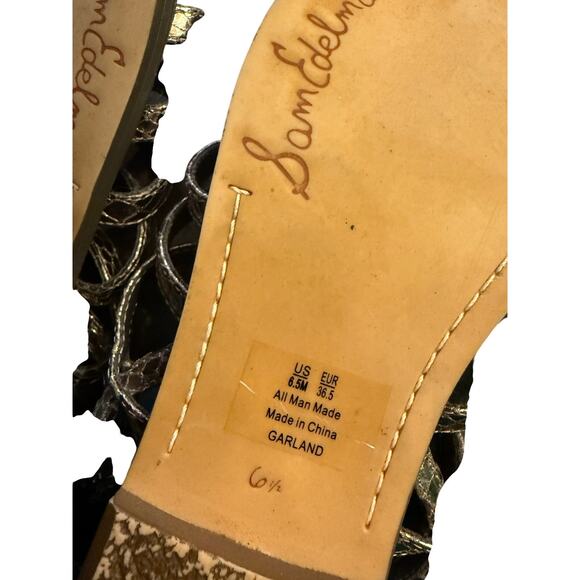 Sam Edelman Womens Garland Sandal Size 8.5 Metallic Pewter Strappy Slingback - Picture 6 of 6